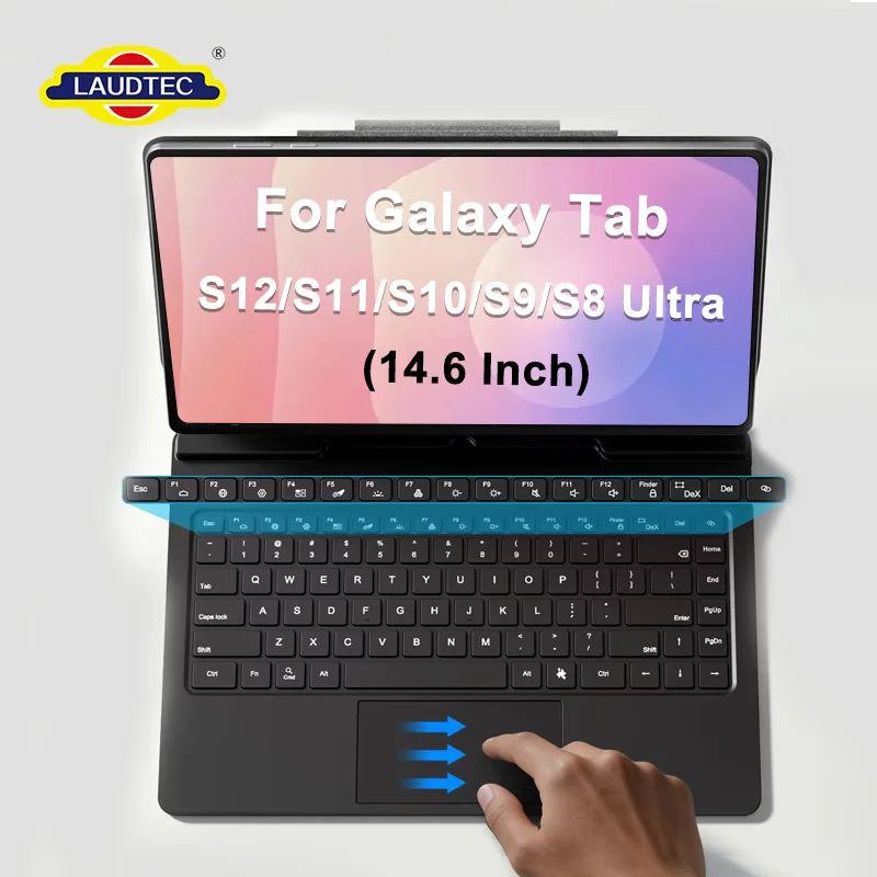 Private Label Magnetic Keyboard Case with Multi-Touch Trackpad for Samsung Galaxy Tab S8/S9/S10/S11/S12 Ultra ODM OEM