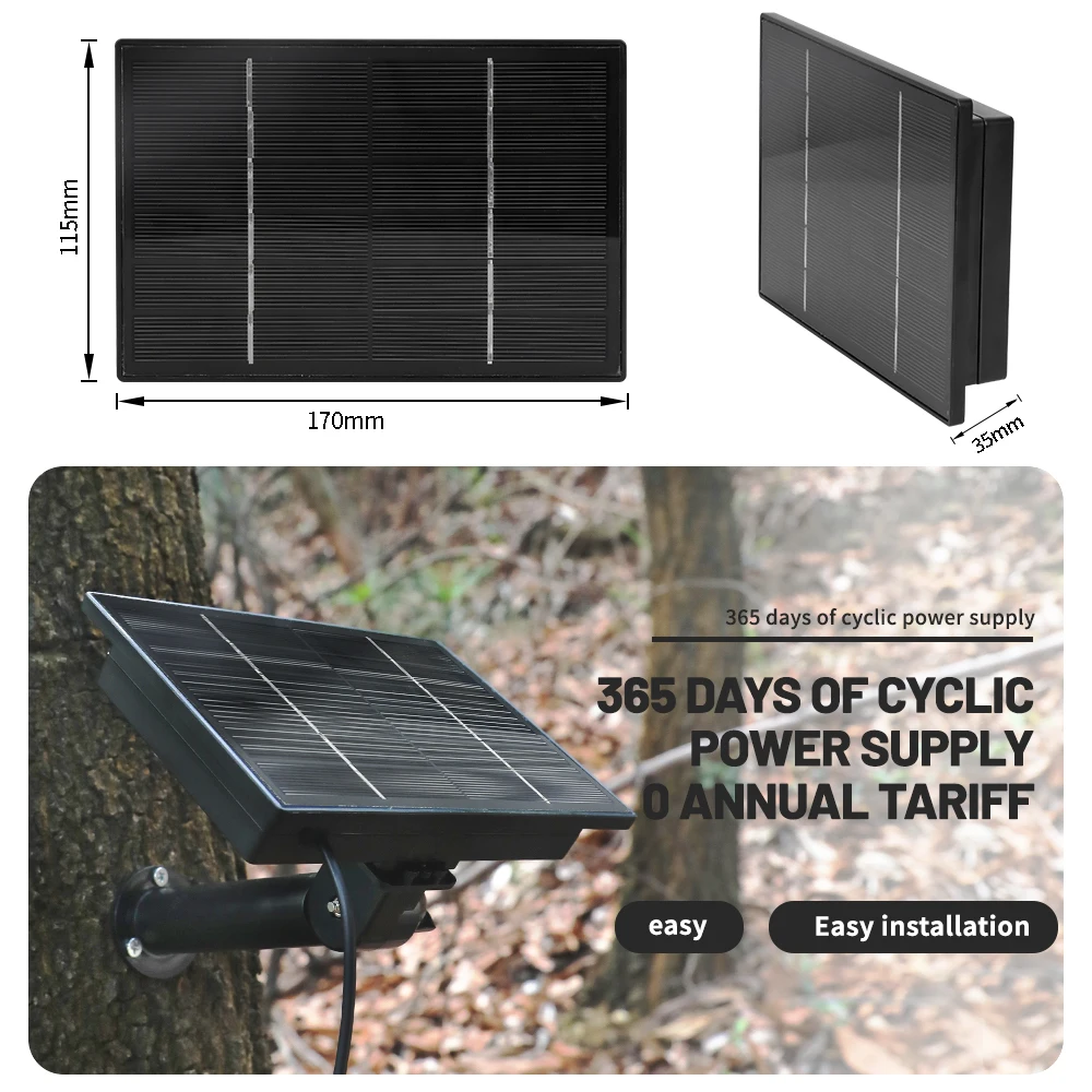 D4 4W Solar Panel Charger with 18000mAh 5v 6v DC Output 6pcs 18650 Li Battery Solar Power Charger for Trail Cameras Solar Batter