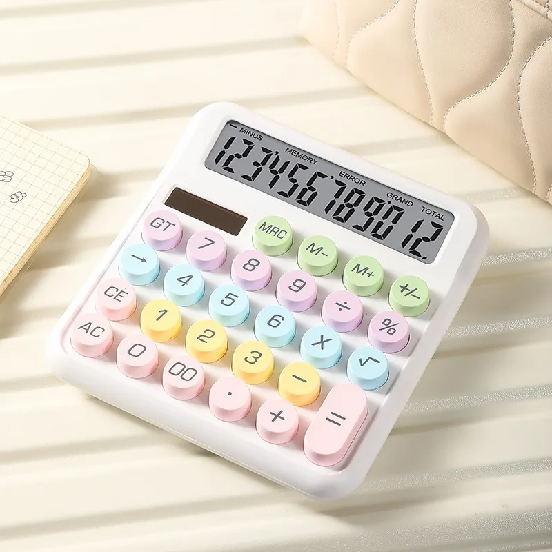 Custom 12 digit double power special cheap solar calculator cute calculator student electronic dual calculator