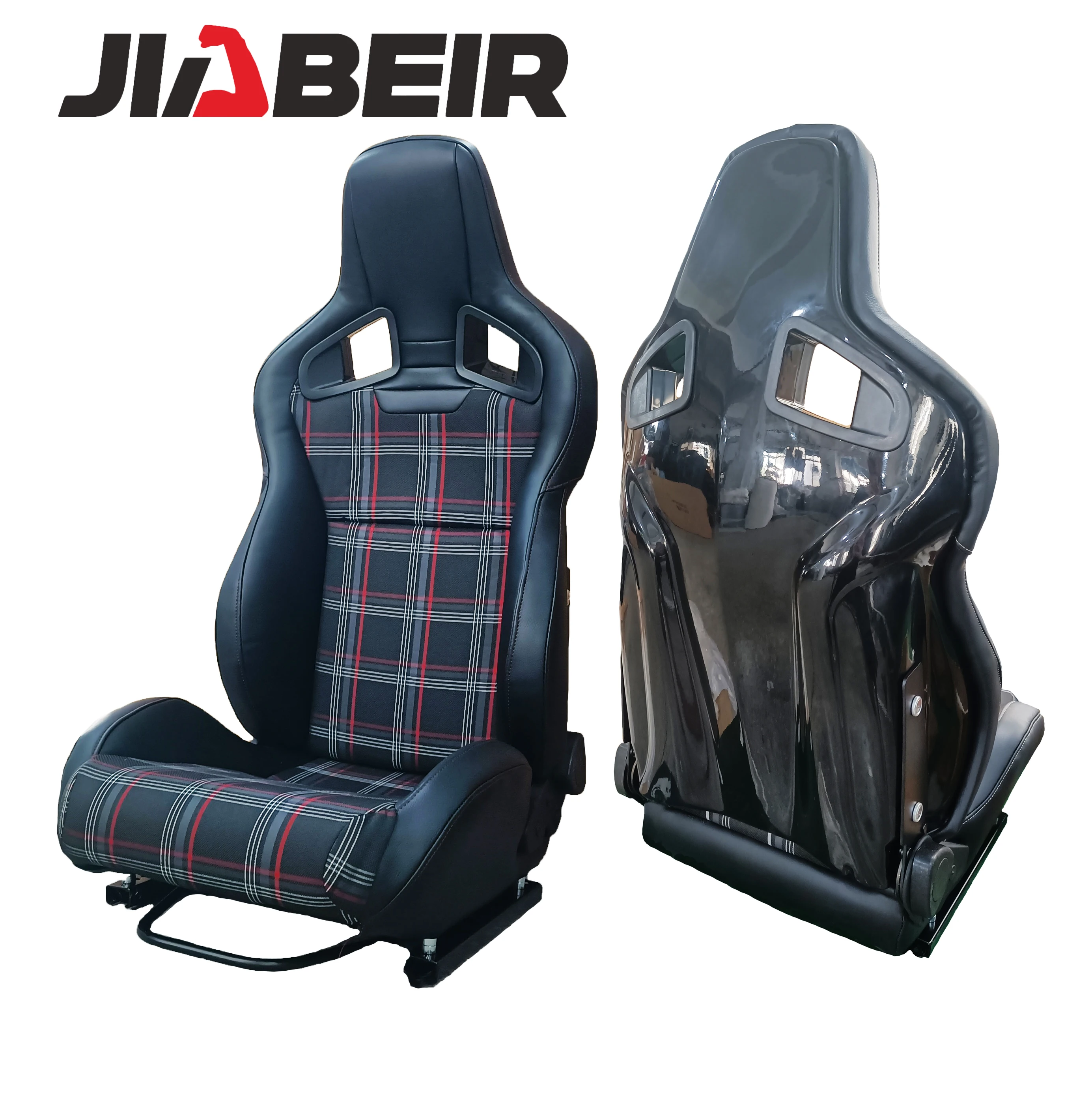 佳贝尔1039r玻璃纤维背部可调真皮织物麂皮汽车赛车座椅