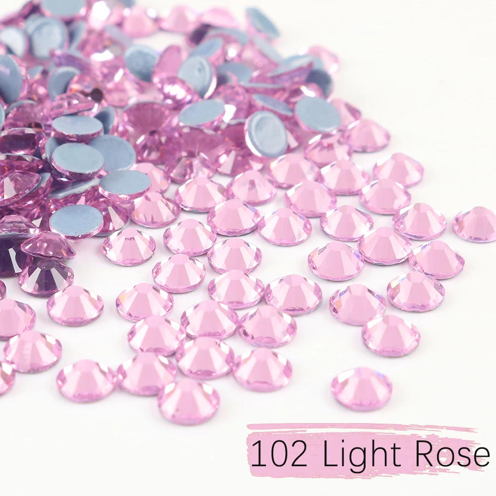 288 pcs High Quality Crystal Light Rose Light Pink Rhinestones Loose  wholesale Crystal flat back No Hot Fix glass beads Size ss 30 / ss 34,  288-SS30/34-LROSE