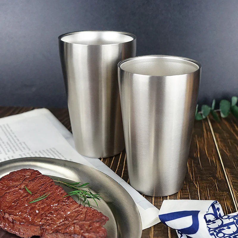 450ml 16oz Bright Series Stackable Double Wall Simple Design Stainless ...