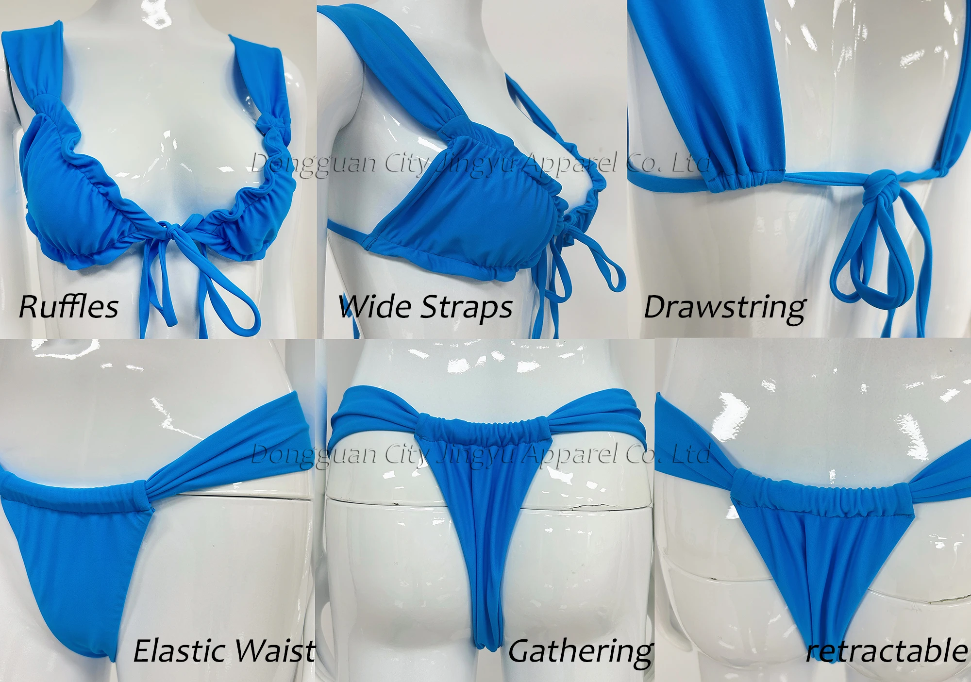 Wide Shoulder Straps Bikinis & Beachwear Textured Ribbed Cheeky