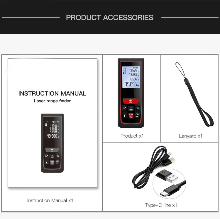 0.16ft328ft Smart Distance Measuring Device Metre Laser Measurement