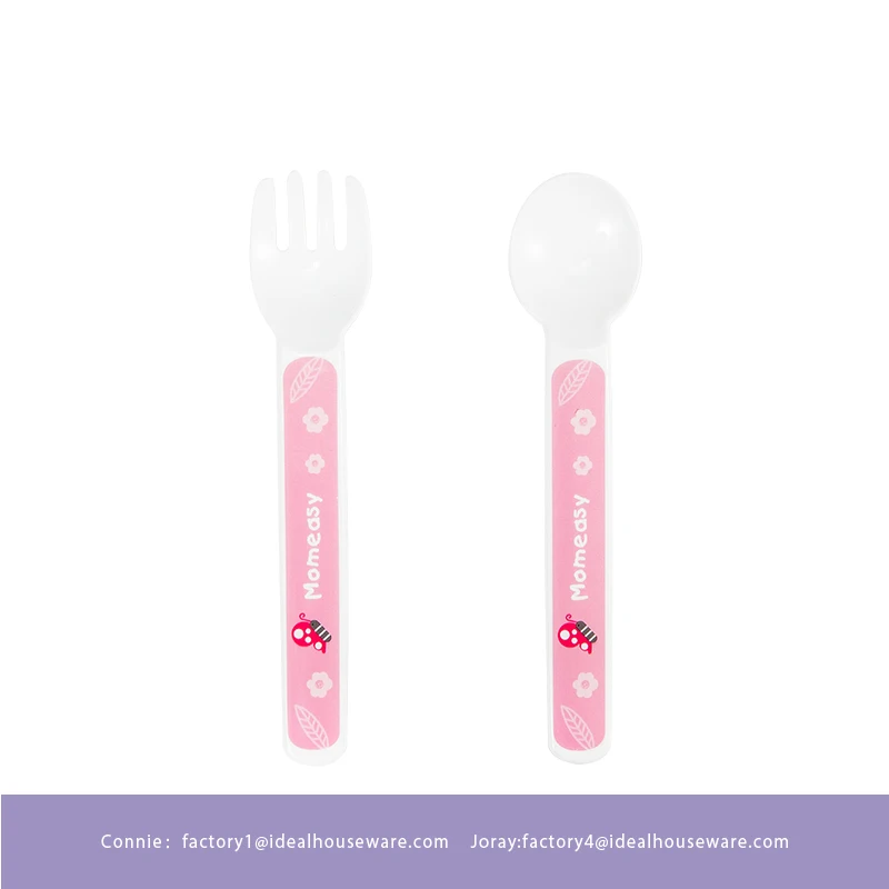 Food Eating Feeder Soft Tip Custom Baby Products BPA Free Baby Silicone Baby Spoon and Fork Set