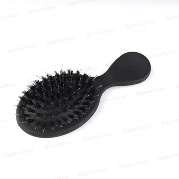 Mini Size Matte Finish Boar Bristle Hair Brush for Women and Men Detangling All Natural Hair Types and Hair Extensions
