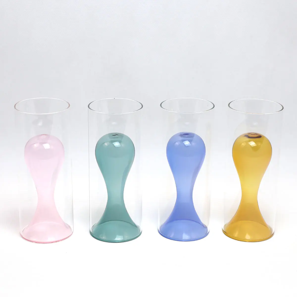 High Quality Geometric Molding Coffee Juice Cups Double Glazing Glass Vases Home Indoor Tabletop Decoration For Wedding details