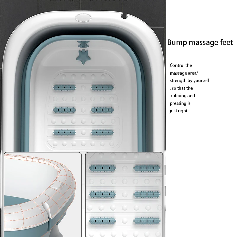 Jó eladó 1,38 M szabadon álló fürdőszobai összecsukható vödör hordó Hordozható műanyag összecsukható fürdőkád kád/ Felnőtteknek