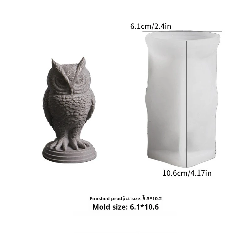 Halloween Gothic Owl Candlestick Mold Retro Crow Desktop Decoration Gypsum Silicone Mold Cake Tools for Halloween Decorations supplier