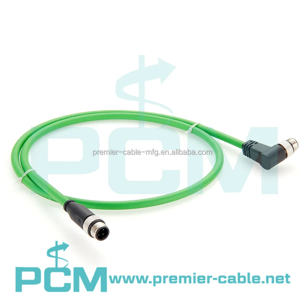 Profinet Ethernet Cat5e D-Code M12 to M12 Male Angle Cable supplier