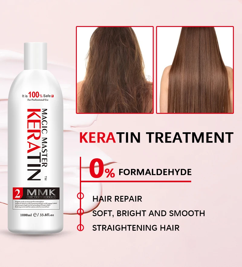 MMK Professional Brazilian Keratin Treatment Formaldehyde Free Repair  Collagen Hair Straightening Cream for Damaged Frizzy Hair