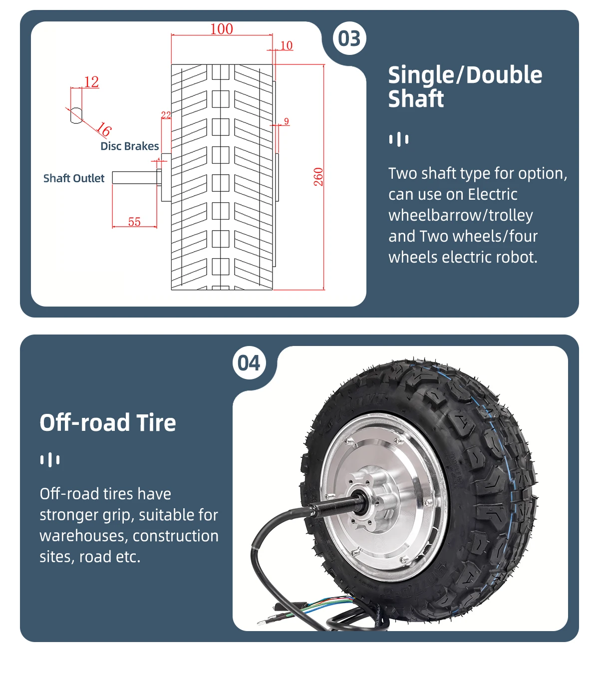10 Inch 48V 500W 800w 1000w 100N.M 150N.m Low Speed 7-10km/h Electric BLDC Wheel Geared Hub Motor for Agricultural Vehicles