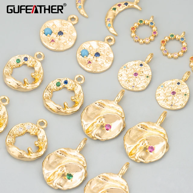 MF03  jewelry accessories,18k gold plated,copper,zircons,nickel free,charms,diy pendants,necklace making findings,6pcs/lot