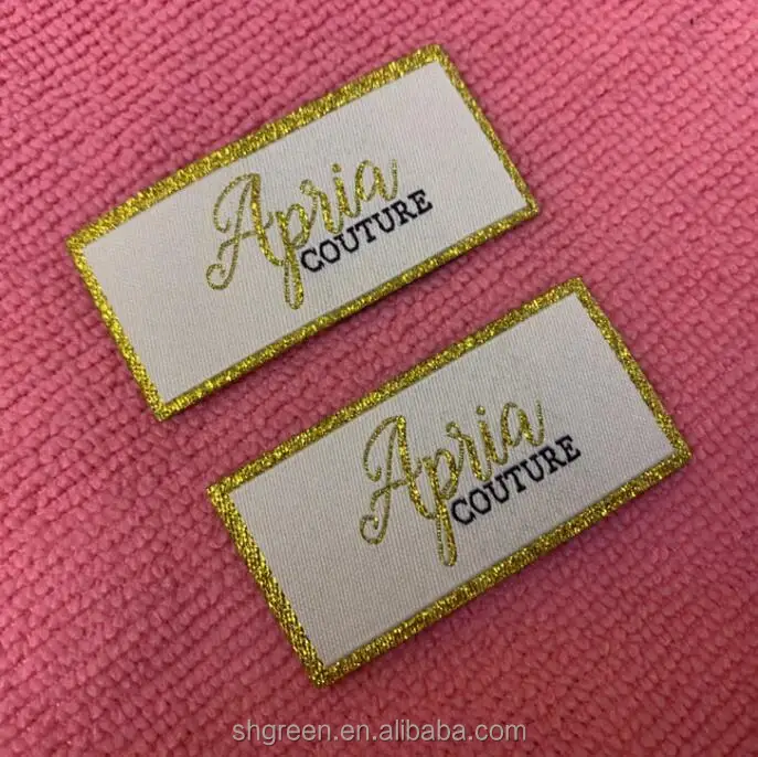 Straight Cut Garment Woven Patch,Sewing In Fabric Clothing Patch For