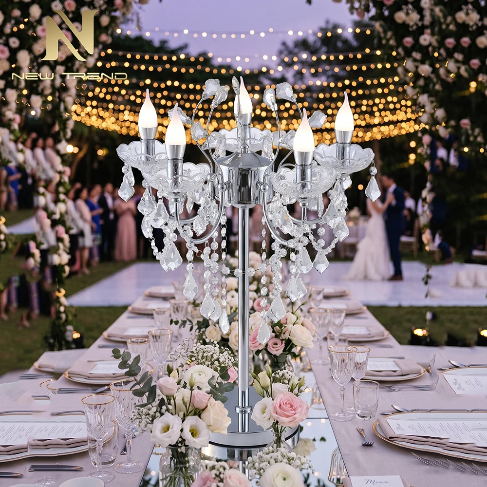 cpl-503 Luxury Cordless Crystal Table Lamp – Touch Dimmable Rechargeable LED Centerpiece for Grand Banquet Hall