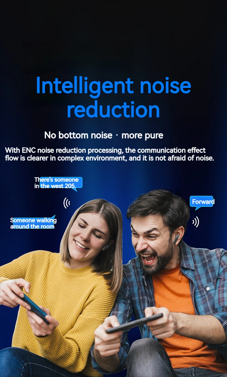 X37 Sci-Fi Earphone Lag-Free TWS Gaming Earbuds with Colorful Breathing Lights and Two Sound Effect Modes for Game and Music