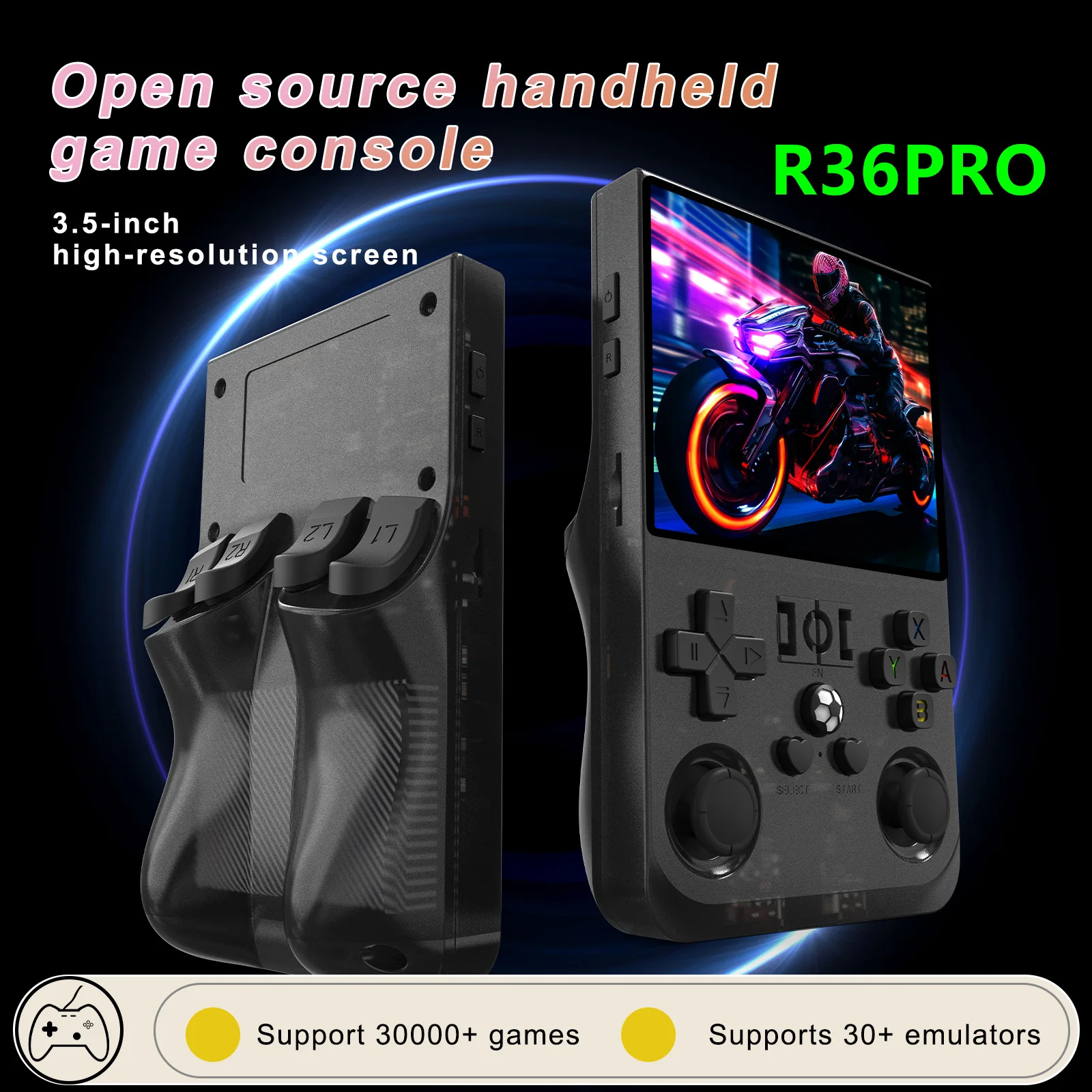 Open Source R36 Pro Handheld Retro Game Console - Enjoy 10000