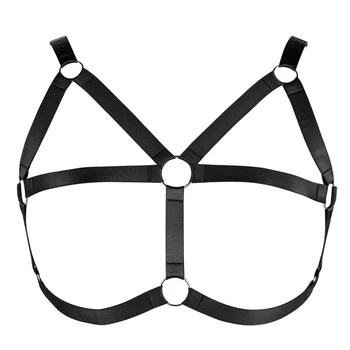 Women Body Harness Plus Size Suspender Strap Bra Cupless Out Top