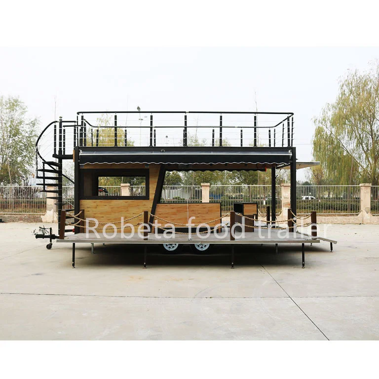 Coffee bar Cart Double Decker Mobile bar Truck Food Truck 20 Feet Food Truck with Ice Cream Machine Prefab Container Coffee Shop