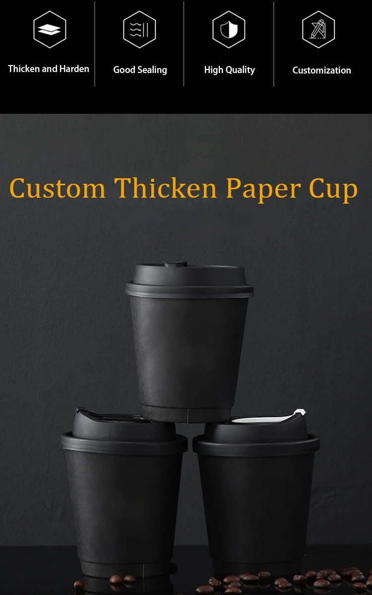 8/12/16/22 Oz Wholesale Compostable Paper Coffee Cups Disposable Eco