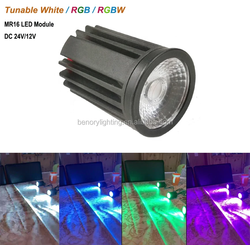 8W 10 Watts MR16 GU10 LED Bulb Spotlight with 5 Wires Cct Deep Tunable White RGBW Ceiling Downlight by Knx or Dali Dimmer