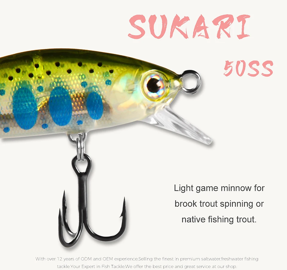 50mm 5g Sinking Hot Fishing Lure Trout Mini Minnow Wobbler Fishing ...