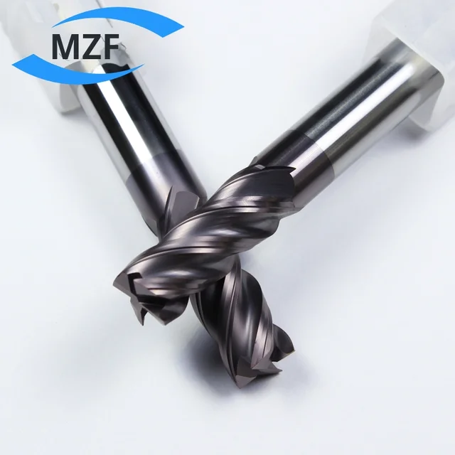 60-Degree Tungsten Steel Milling Cutter 4-Flute Carbide End Mill CNC Tool Stainless Steel Special Coating AK Dynamic Milling OEM