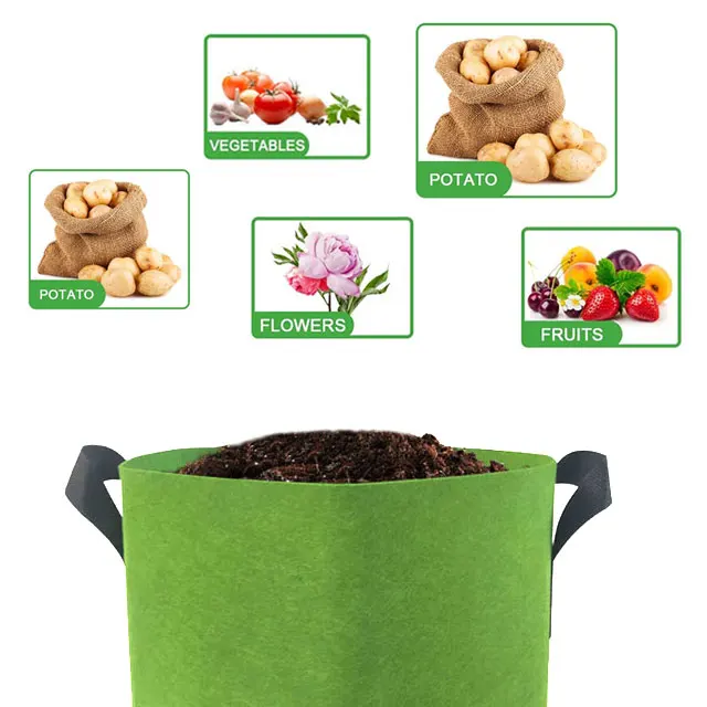 
 Зеленая фабрика объемом от 1 до 100 галлонов, оптовая продажа, биоразлагаемый фетровый пакет для выращивания растений  