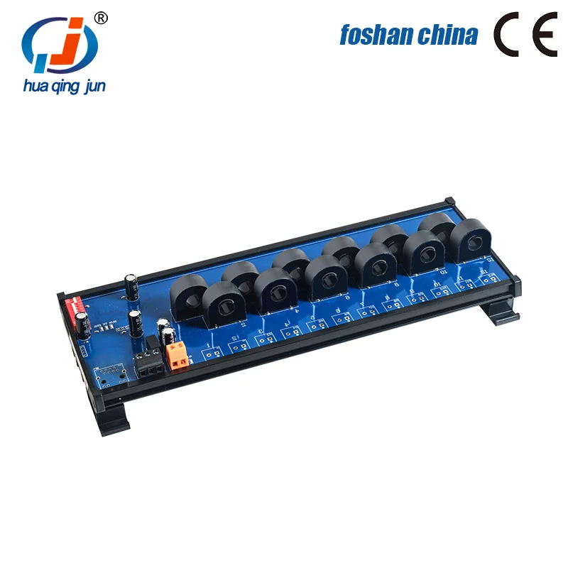 Huaqingjun 12-Channel RS485 AC Current Transformer Detection 25A 50A Modbus RTU Communication Data Acquisition Module