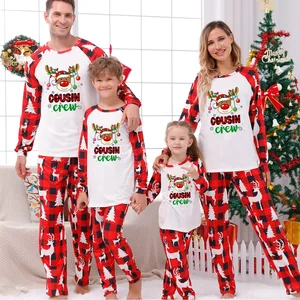 European and American Parent-child Set Christmas New Family Pajamas Classic Plaid Print Long-sleeved Home Clothes