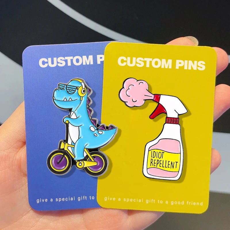 Backing Card Funny Cute Design Hard Soft Enameled Metal Wholesale Lapel Pins Badges Anime Custom Cartoon Enamel Pins