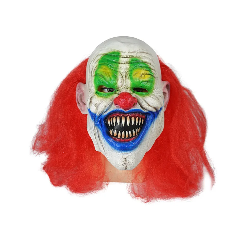 Men's Halloween Party Masks Evil Clown Latex Horror Masks Scary Red Props for Adults
