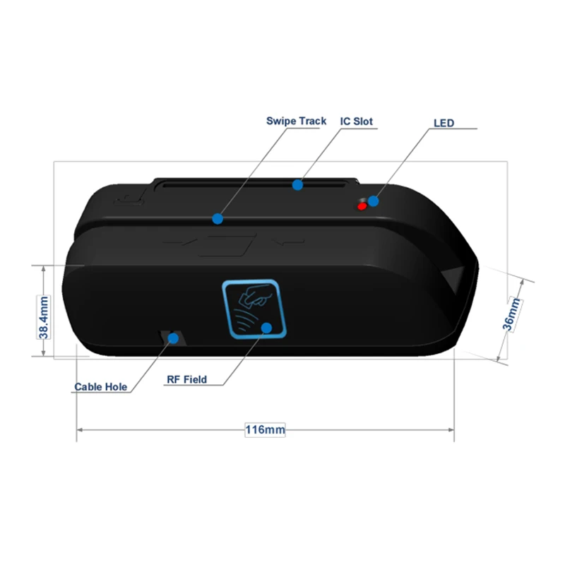 USB All-in One Msr Magnetic Card Reader 1/2/3 Tracks RFID/IC Card Reader Writer