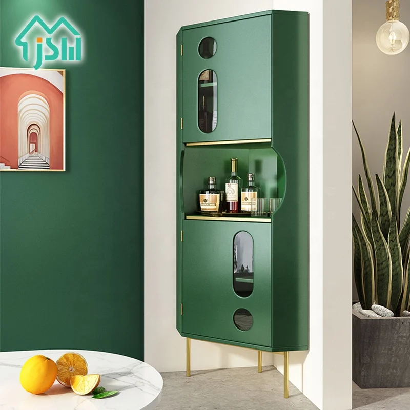 Мебель для гостиной, золотой шкаф из нержавеющей стали для хранения напитков, высокий домашний барный шкаф