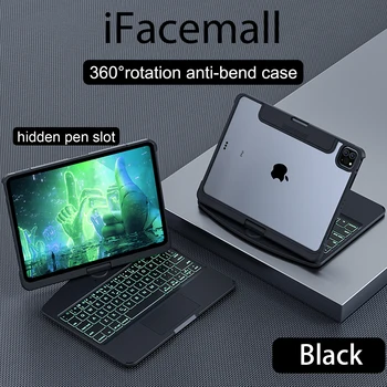 Ifacemall 360° Rotation Flexible Crystal Shell Magic Keyboard Case