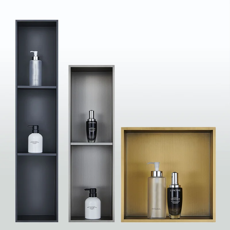 Customized Stainless Steel Recessed Bathroom Wall Niche Rectangular Shower Wall Niche Stainless