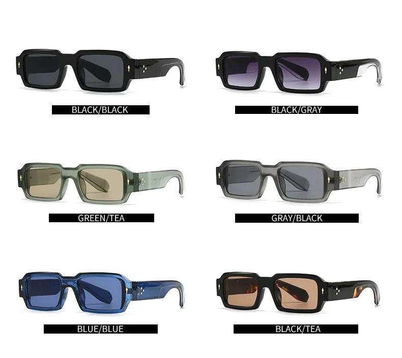 Wholesale Unisex Designer Rice Nail Glasses Small square Rectangle Sunglasses Custom 2025 Sunglasses Uv400 High Quality Men