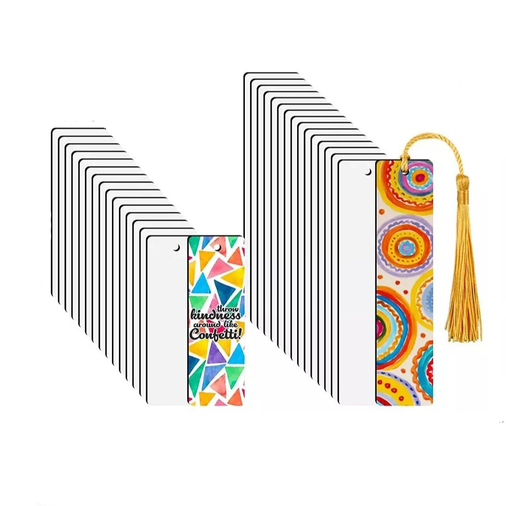 Sublimation Blanks Heat Transfer MDF DIY Bookmark With Tassel