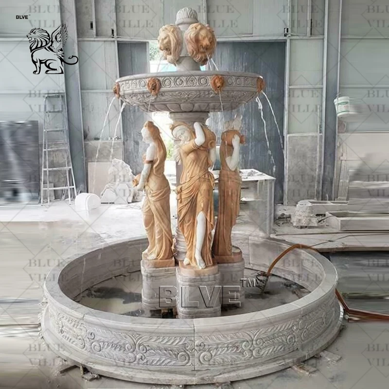 天然石噴水,大屋外大理石ガーデン3層水泉屋外MFL-128| Alibaba.com