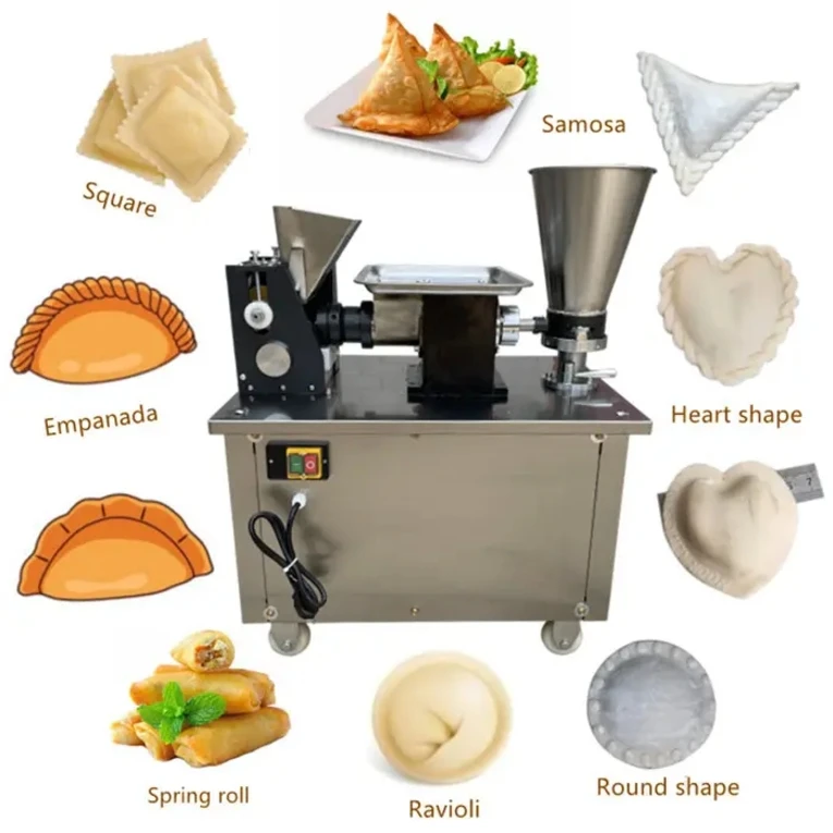 Kommersiell kinesisk dumpling empanada stor maskin automatisk vårrull produksjonslinje håndpaimaskin til salgs