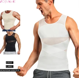Premium Durable Mesh Fabric Waist Shaping Back Lifting Tummy Control Abdomen Slimming Slim-Fit Slimming Tank Top for Men