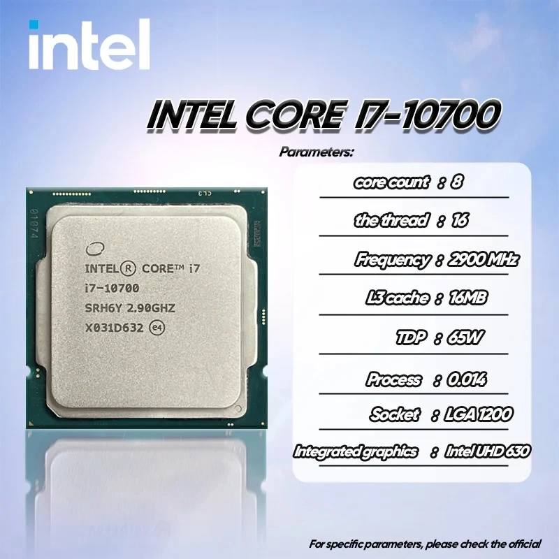 Intel Core I7-10700 Processor Ghz, Cores, 16 Threads