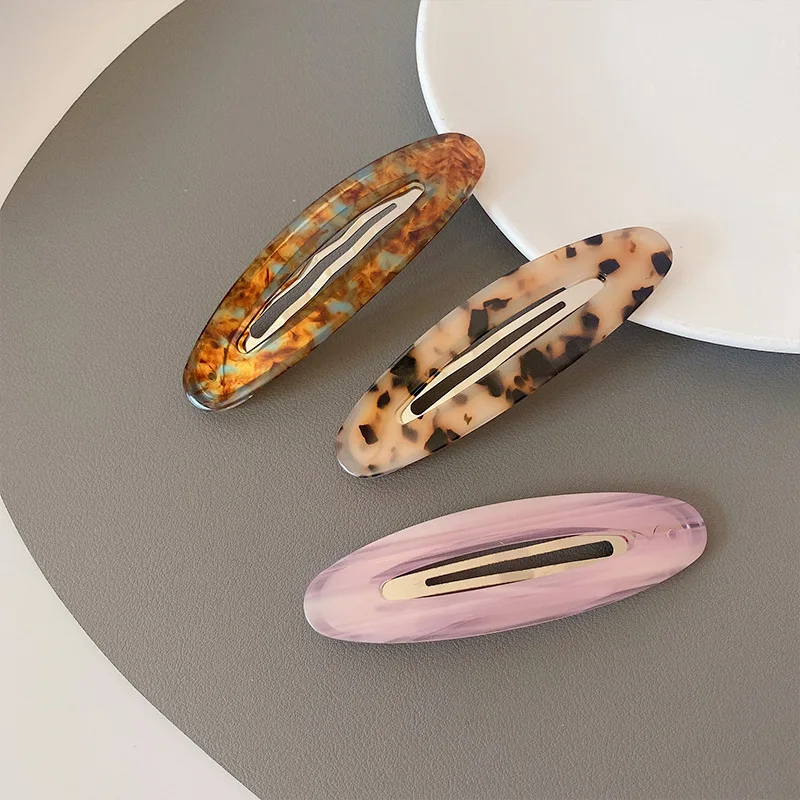 Корейская ацетатная овальная заколка для волос