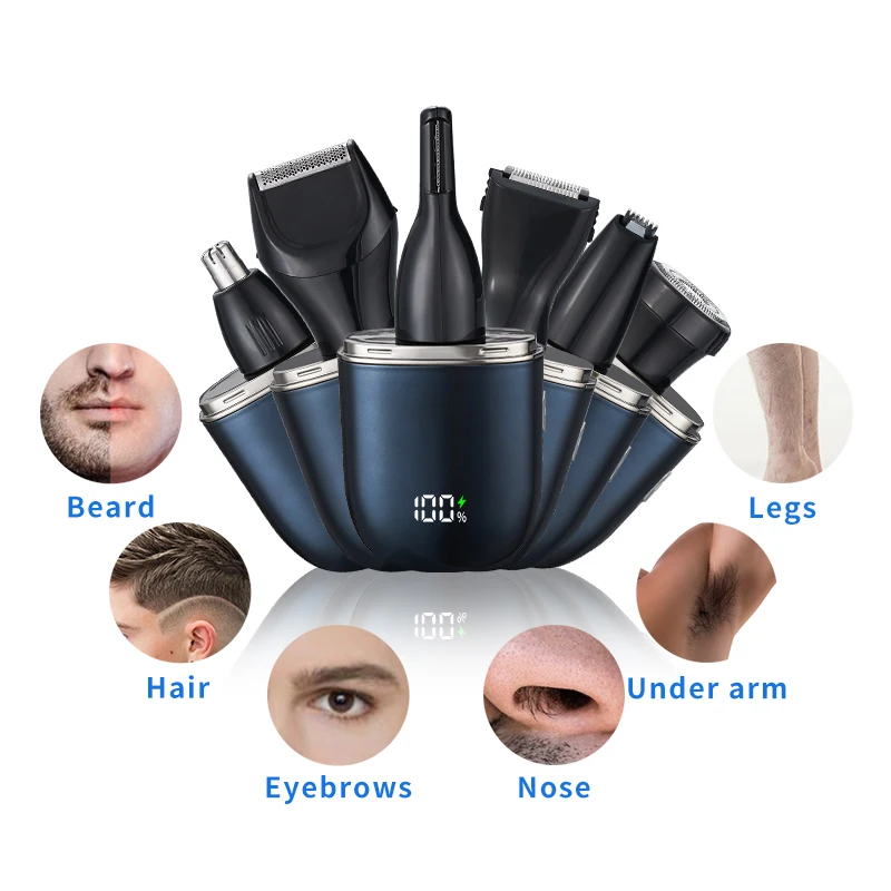 6 in 1 Multifunction Painless Usb Body Epilator Hair Remover Nose Beard Eyebrow Trimmer Men Shaver Mini Nose Hair Trimmer