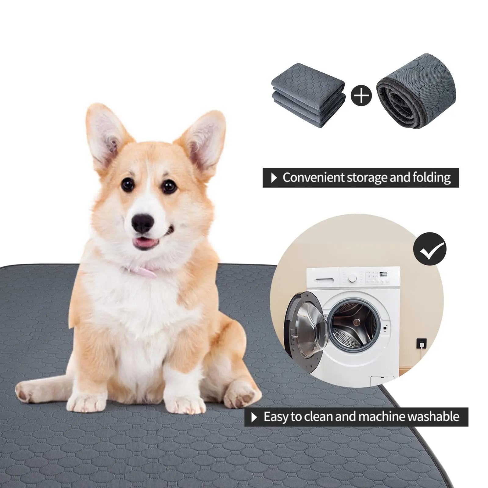 YK OEM/ODM Dogs Cats Indoor Protecting Floor Sofa Bed Mats Washable Reusable Eco-Friendly Pets Dog Pads