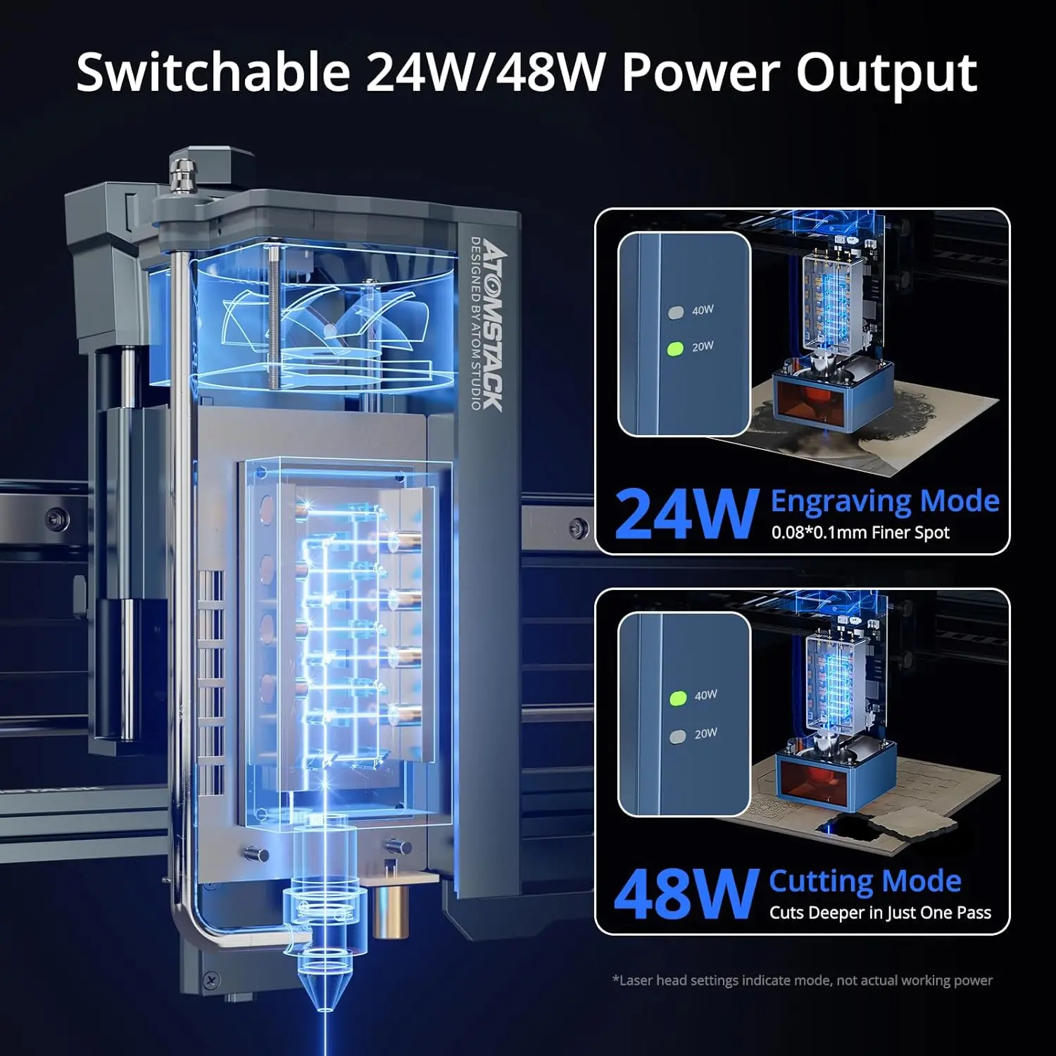 アトムスタック48WレーザーA40 PRO V2オートエアアシストバルク