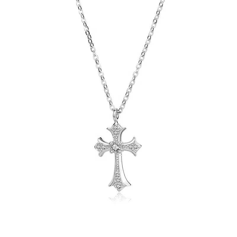 Ciondolo Croce Vintage In Argento Sterling 925 Con Pietra Di - Foto 2