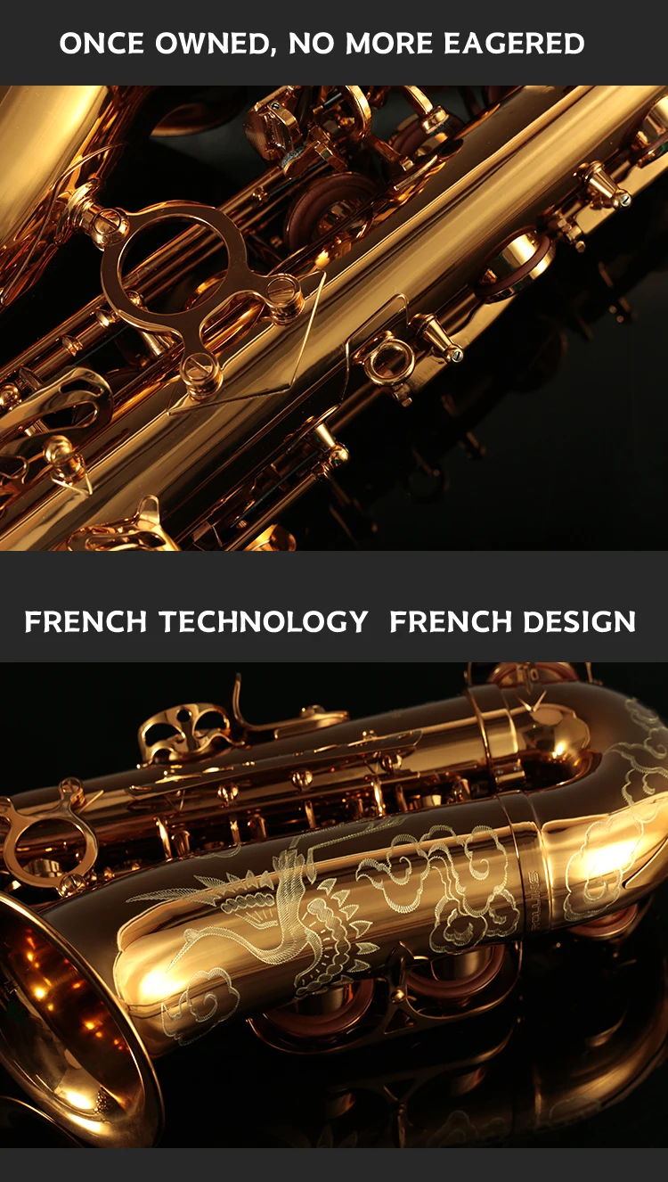 Popular Grade Classic Structure Gold Lacquer Rsax3 Alto Saxophone