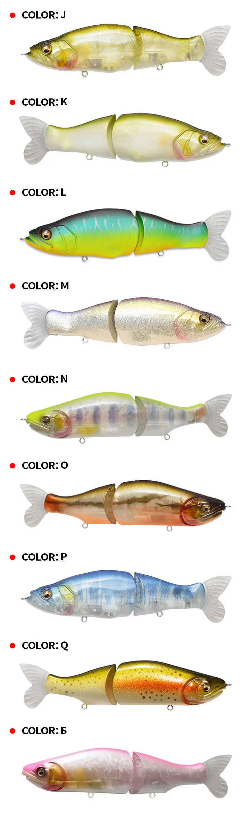 2 Section Glider Bait 135mm Multi Jointed Fishing Lure 28g Swimbait for ...