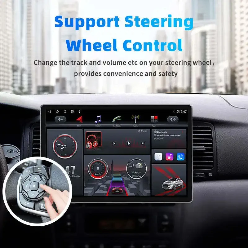 Rotation Android 12 Car Radio Multimedia Player GPS Navigation 13 Inch Car Audio Stereo AHD Camera